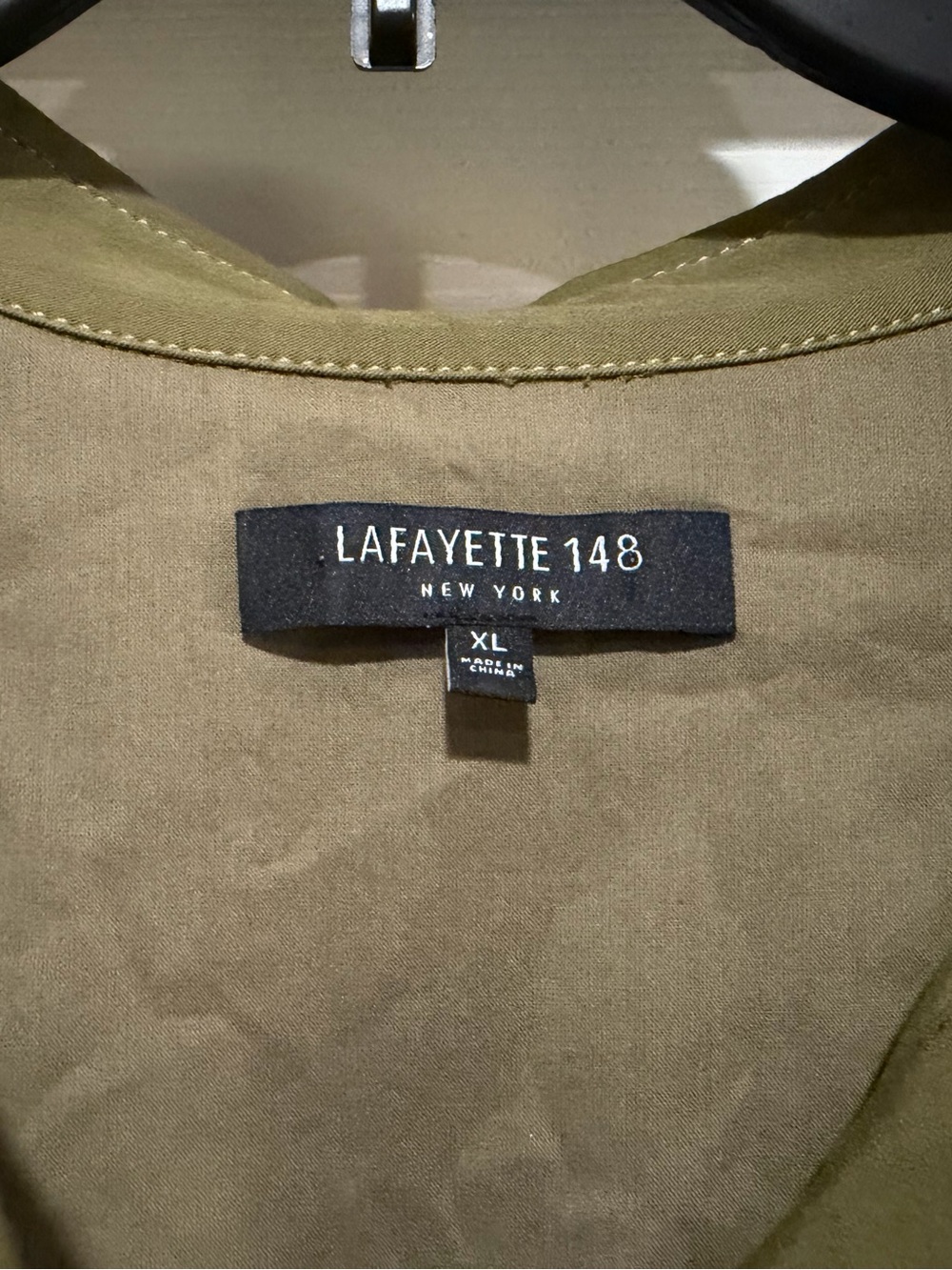 Lafayette 148 green olive shift dress size xl - Picture 5 of 9